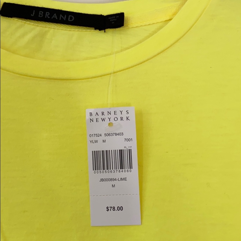 NWT J BRAND fluorescent yellow T-shirt - Picture 4 of 4